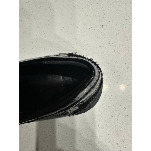 Just Fab Women’s Loafers Collette Paton Black 8 Chunky Alligator Grunge Goth - Picture 9 of 11